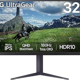 LG 32GS85Q 32 Inch QHD (2560x1440) Nano IPS Ultragear Gaming Monitor, 180Hz, 1ms, NVIDIA G-SYNC Compatible, AMD FreeSync, HDR10, Tilt/Height/Pivot Stand, HDMI X 2, Display Port, HP Out, Black-picture-11