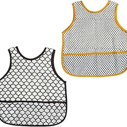 Taabar Toli Splash Set of 2 Organic Cotton Toddler Bibs – 6 to 36 Months | Handblock Printed | Full Coverage | Terry Lined | Front Pocket | Unisex | Tie-Back | Made in India (38 x 32 cm)-image-86