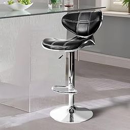 Apple Bar Chair Height Adjustable and Cafe Bar Revolving Bar Stool/Kitchen Chair/Stylish Bar Stool (Black, Set of 1)-image-40