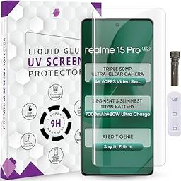 QOISA Advanced HD+ UV Tempered Glass Screen Protector For Realme 15 Pro 5G / 15 5G (6.8 Inch, Pack of 1) Full Adhesive UV Curved Screen Guard, Case Friendly with installation kit & Guide-image-39