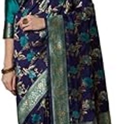 Women's Kanjivaram Cotton Silk Saree with Unstitched Blouse Piece (AP-2887_N9-Navy Blue)-image-41