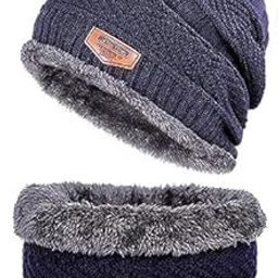 Winter Woolen Cap and Scarf Set | Thermal Skull Cap with Neck Warmer | Soft Fleece Face Mask for Men / Women / Kids | Windproof Beanie for Biking, Cycling, Skiing, Outdoor Sports, Cold Weather-picture-11