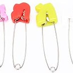 Diaper Pins, Nappy Pin Diaper Pins for Home Use(6 Animal Head Color pins)-74