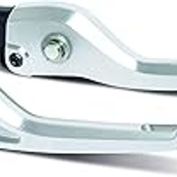 TVS Motorcycle Brake Levers Set, Chrome Finish, Adjustable Reach, Silver, Set of 2-30