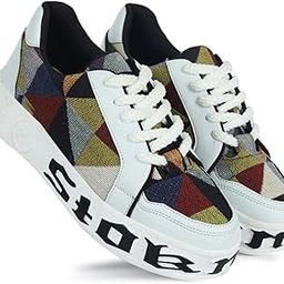 Trendy Geometric Pattern Casual Sneakers for Men & Women – Colorful Streetwear Shoes-image-75
