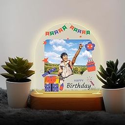 MerchX Personalized,Customized Tabletop Photo Frame Acrylic Printed Happy Birthday LED Table Lamp/Plaque Personalised with Birthday Decoration/Gift for Family,Friend & Special one Design-103-image-82