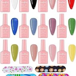 UV Gel Nail Polish Paints, Pack of 12 Bottles, 12ml Each-21