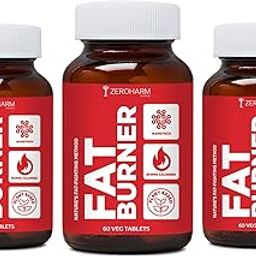 ZEROHARM Fat Burner tablets | Metabolism booster & weight loss supplement | Arms, thighs, hips, chin & belly fat burner for Men & Women | Reduces cholesterol & sugar levels. - 180 Tablets-19