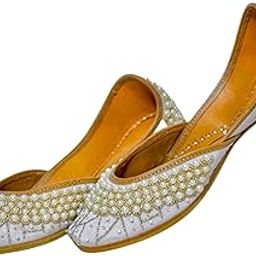 Ivory Pearl White Punjabi Jutti for Women and Girls - Handcrafted Elegance & Comfort | Traditional Footwear-picture-14