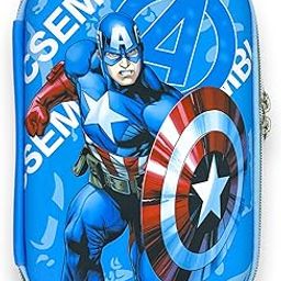SAMVARDHAN Polyester Hard Relaxed Fit Top Eva Pencil Case Stationery Box Pen Holder Zipper Pouch Cosmetics Organizer School Kids Multipurpose (Set Of 1) (Captain America),Blue-image-53