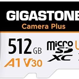 [GIGASTONE] 512GB Micro SD Card, Camera Plus, GoPro, Action Camera, A1 Run App for Smartphone, 100MB/s, 4K Video Recording, Micro SDXC UHS-I A1 U3 Class 10-10