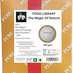 Food Library the Magic Of Nature Epsom Salt – Pure Magnesium Sulfate Crystals | Relaxing Bath Soak & Muscle Recovery 500gm.-image-70