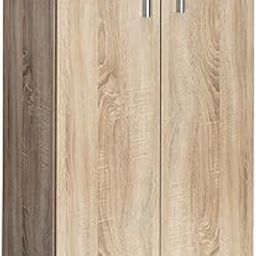 Casaria® Chest of Drawers with 2 Doors, 115.5 x 60 x 30 cm, Wood, Modern, Height-Adjustable Shelf, Bedroom, Office, Hallway, Multi-Purpose Cabinet, Filing Cabinet, Oak-16