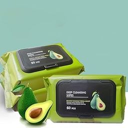 Puzee mall Avocado Moisturizing Deep Cleasing Wipes || Makeup Remover Facial Wipes || Cucumber & Vitamin E Makeup Remover Wipes Hydrating, Refreshing, Soothing (Pack Of 1) (Makeup Wipes)-image-64