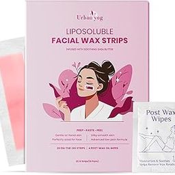 Urban Yog Small Liposoluble Facial Wax Strips for Women - 20 Wax Strips + 4 Post-Wax Wipes | Gentle Facial Hair Removal Face Wax Strip for Upper Lip, Eyebrows, Chin, Sidelocks | Enriched with Shea Butter-18