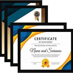 GLAMSIYA A4 Certificate Frames | A4 Size Photo Frame For Wall Black Frame For Home and Office Decoration | Set of 4 (Black-A4 Frame) | A4 size-image-5