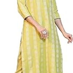 Women's Woven Design Cotton Blend Straight Kurta Pant Set (KPLIMESHIMLA_Lime Green)-picture-13
