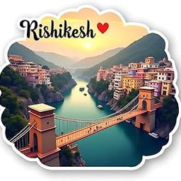 GiftODay Indian City Rishikesh Theme Souvenir Wooden Fridge Magnet for Refrigerator - Gujarat Printed Fridge Magnet for Kitchen & Home Decor | Perfect Souvenir Gift | Size 3x3 Inches | Pack of 1-image-84