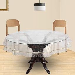 OrientalWeavers Gripper Dining Table Cover for Lasting Beauty | 40x60In, 4 Seater | Stylish PVC Dining Table Cover with Secure Grip and Border Lace - Beige-image-4