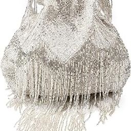 Women Stunning Silver Fringes Beaded Potli Bag-image-80