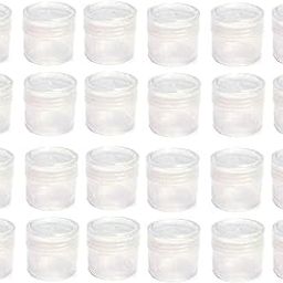 Hunky Dory 72pcs 5grams Unbreakable Plastic Transparent with Clear Cap Cosmetics Shan Container for Creams,Lip Balm, Body Butter, Essential oil, Costemic, Makeup Use-36