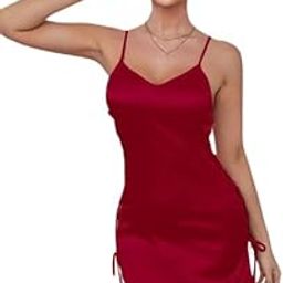 Women's Polyamide Spandex Mix Solid Above Knee Babydoll Nightdress Side stripted Design with G-String Panty.-picture-2