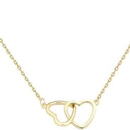 Gold-Plated Double Heart Shaped Pendant with Chain | Trendy Pendant for Women | Lightweight Pendant Necklace-1