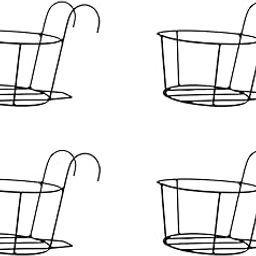Bharat International Industry Metal Black Color Hanging Flower/Plants Pot Holder Railing Potted Plant Stand for Home Balcony Décor and Garden(Set of 4)-image-3