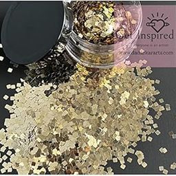 Super Shiny Sand Gold Square Glitter Chunks 3x3mm Size Heat Resistant Glitter for Resin, DIY Art & Craft 30gms Jar-23