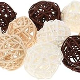 MERISHOPP 10x Decorative Rattan Balls Vase Fillers for Home Decor Party Christmas Tree 3cm-image-12