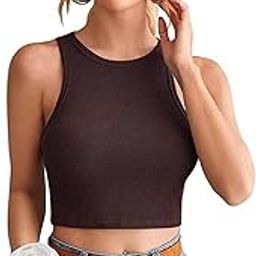 Women's & Girls' Solid Asymmetrical Round Neck Cotton & Rayon Crop Top-image-89
