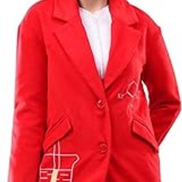 Women's Statement with Asymmetric Design Unique & Bold Style Coat (Red,M)-image-30