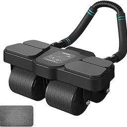 Upgraded Automatic Rebound Four Wheel Elbow Support Roller with Digital Timer & Mobile Holder Intelligent Abdominal Curling Muscle Training Exercise Fitness Equipment for Home, Gym Workout (Acrylonitrile Butadiene Styrene, Polyvinyl Chloride)-11