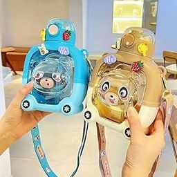 Cute Designer Teddy Water Bottle For Girls Anti Leak Bottle For Kids For Cartoon Printed Cute Large 1 L Water Bottle Birthday Gift For Kids Gift - Plastic, Multicolor (Random Colour)-image-74