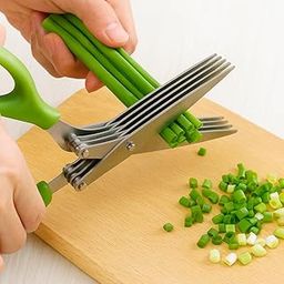 Tip n Top Multipurpose 5-Blade Kitchen Herb Scissors with Stainless Steel Blades & Cleaning Brush Professional Herb Scissors Set – Ideal for Chopping Herbs, Veggies & Paper Slicing-image-19