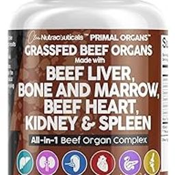 Grass Fed Beef Liver Capsules - Premium Quality Supplement Packed with Desiccated, Beef Heart, Spleen, Pancreas Plus Bone & Marrow Dao Enzyme Pills-3