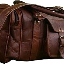 Brown Textured Leatherette Stylish & Spacious Weekender Duffle Bag for TravelLeather 24" Brown Travel Duffles-image-31