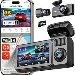 REDTIGER F17 Elite 4K 3 Channel Dash Cam for Car, STARVIS 2 IMX678 & IMAX 675, 4K+2.5K+1080P Front and Rear Inside, Full Night Color, GPS, 5.8GHz WiFi, Touch Screen, HDR, Voice Control, 128GB Card-8