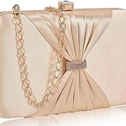 bow formal party clutch with gold chain for women and girls-image-44