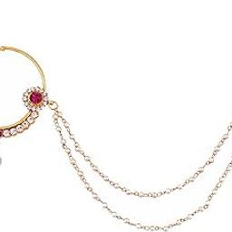18 K Gold Plated Karwa Chauth Alloy Wedding Suhag Nath for Girls & Women�-image-28
