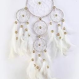 Good Aura Store Handmade Dream Catchers Wall Hangings for Home Decor Kids Room Bedroom Livingroom Balcony Feathers Dreamcatcher Wall Decorative Items(Pack of 1, 15LX65Hcm, White)-image-44