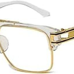 HUVORA Oversized Square Transparent Computer Prescription Reading Glasses for Men Women Stylish Branded PC Metal Frame UV Protected Unisex Suitable for Prescribed Lenses-picture-54