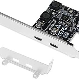 LTERIVER PCIE 2-Ports Superspeed 5Gbps Max USB 3.1 Gen1 Type C Card for Windows 11, 10, 8.1, 8.0, 7, XP (32/64bit) and Windows Server Desktop PCs, 2X USB-C 5Gbps Ports (PCE-U302C)-32
