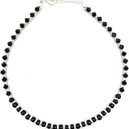 925 Silver Nazariya Anklet with Black Beads For Girl's and Women_Adjustable_Comfortable_Single Piece-image-61
