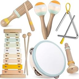 TOYARTSY Wooden Musical Instrument Set for Kids – Complete Percussion Kit with Xylophone, Drum, Maracas – Educational Toys for Toddlers, Montessori Learning, Multicolour (Set of 5)-image-13
