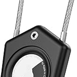 TUXON AirTag Cases - Compatible with Apple AirTag Secure Holder with Wire Cable, Air Tag Lock Case for Keyrings & Keychains (1 Pack Black)-25