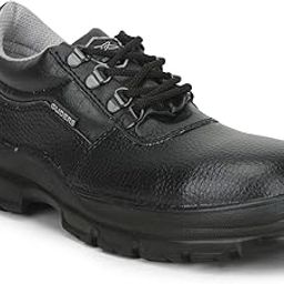 ROUGHTER-S Lacing Steel Toe Safety Shoes for Men | Lightweight PU Sole with Industrial Work | Anti-Skid | Comfortable for All Weather | Shock Absorber | Slip Resistance - Black-image-37