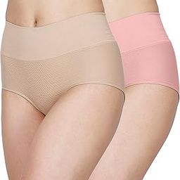 High Waist Tummy Control Hipster Panty | Seamless Spandex Shapewear for Women | Postpartum Recovery Underwear | Tummy Tucker Panties (Set of 1 & 2, Beige & Pink, Free Size)-picture-51