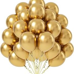 Party Propz Golden Metallic Chrome Balloons - 25 Pcs Gold Metallic Balloons, Metallic Golden Balloons For Decoration, Gold Balloons For Decoration, Balloon For Decoration-18