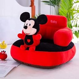 AWSM COLLECTION Baby Soft Plush Cushion Baby Sofa Seat Or Rocking Chair for Kids|Baby's Micky Shape Cotton Seat Safety Sofa (Use for Baby 0 to 2 Years)-Red and Black-11